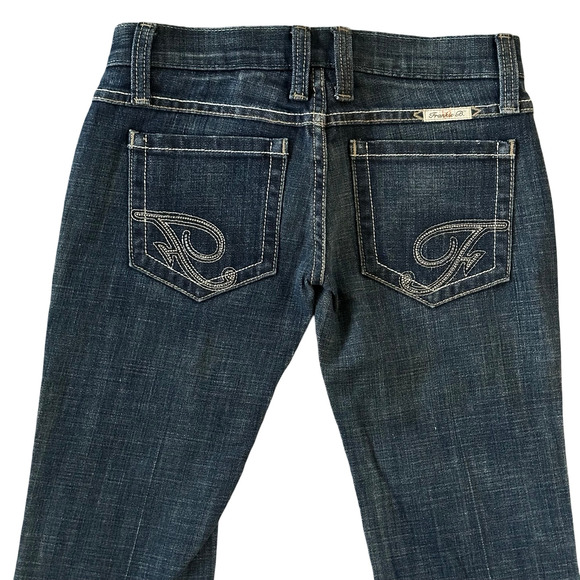 Frankie B. Y2K Dark Low Rise Downtown Slim Bootcut Crystal Jeans Size 2 NWT $309 - Picture 4 of 7
